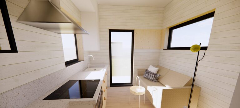 _21m2 domek salon Skandynawski