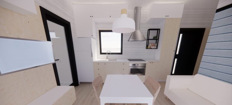 _35m2 domek kuchnia Skandynawski
