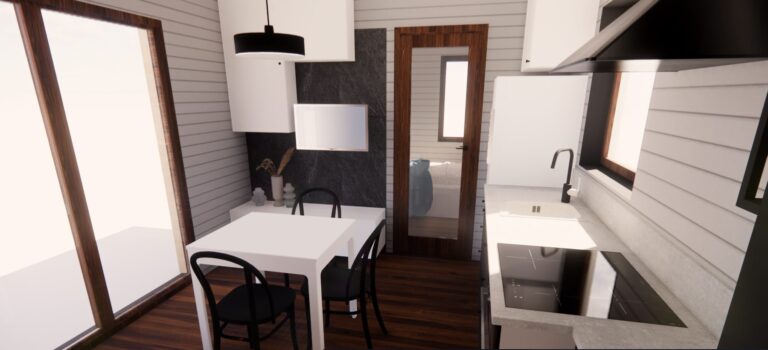 _35m2 domek salon Nowoczesny