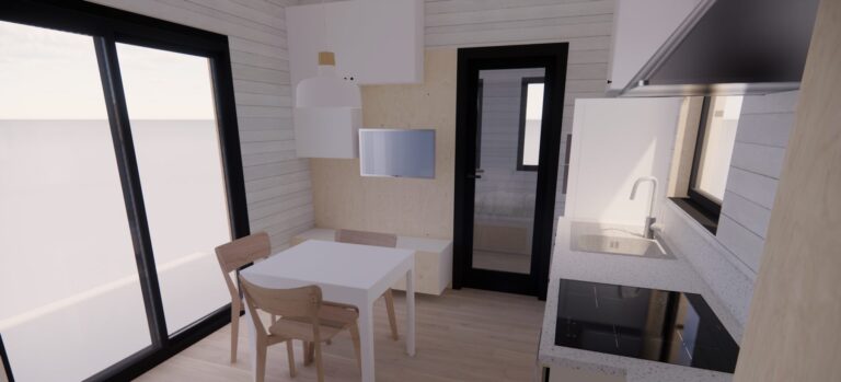 _35m2 domek salon Skandynawski