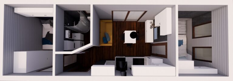 _35m2 rzut domek Nowoczesny